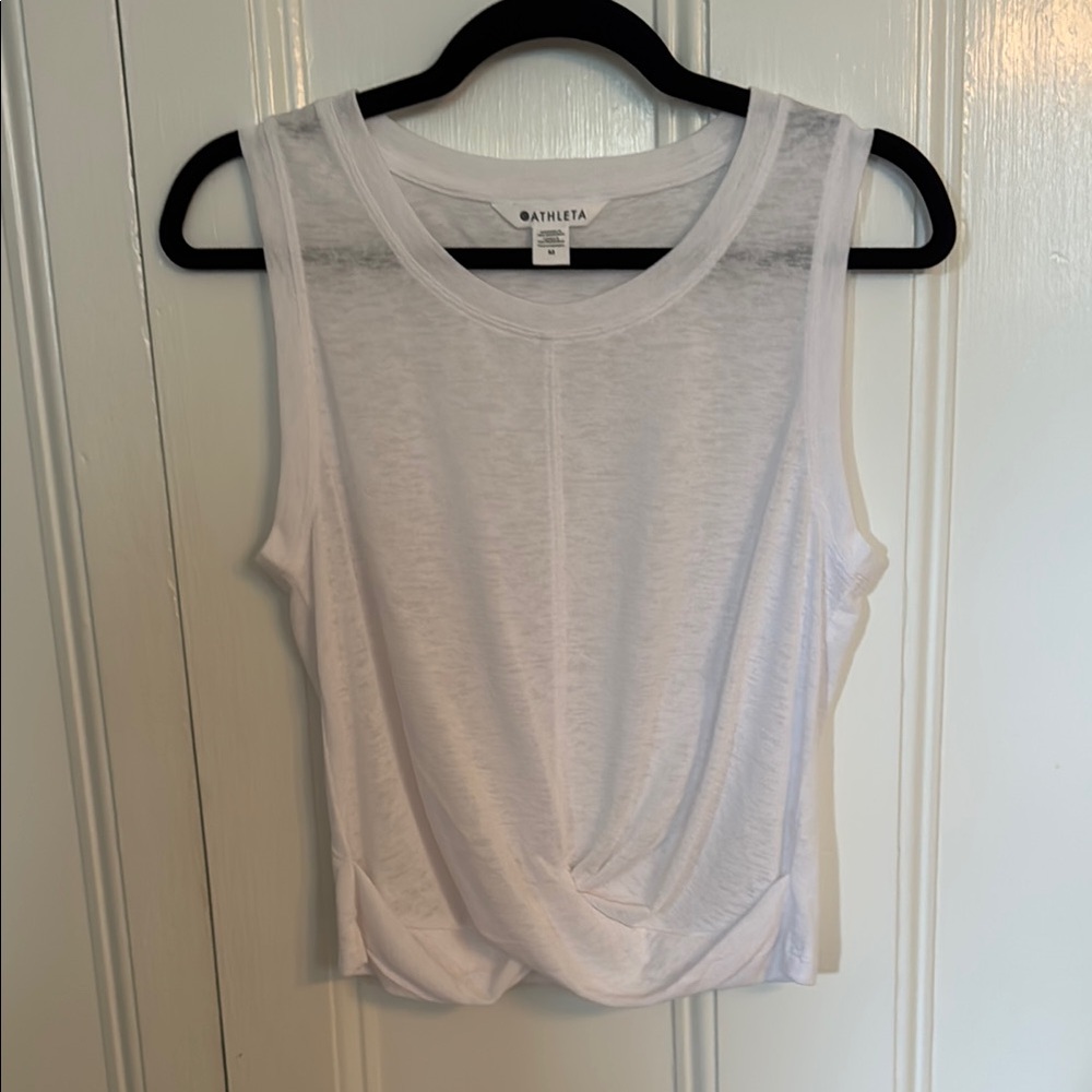 Athleta White Tank Top with Sleek Design